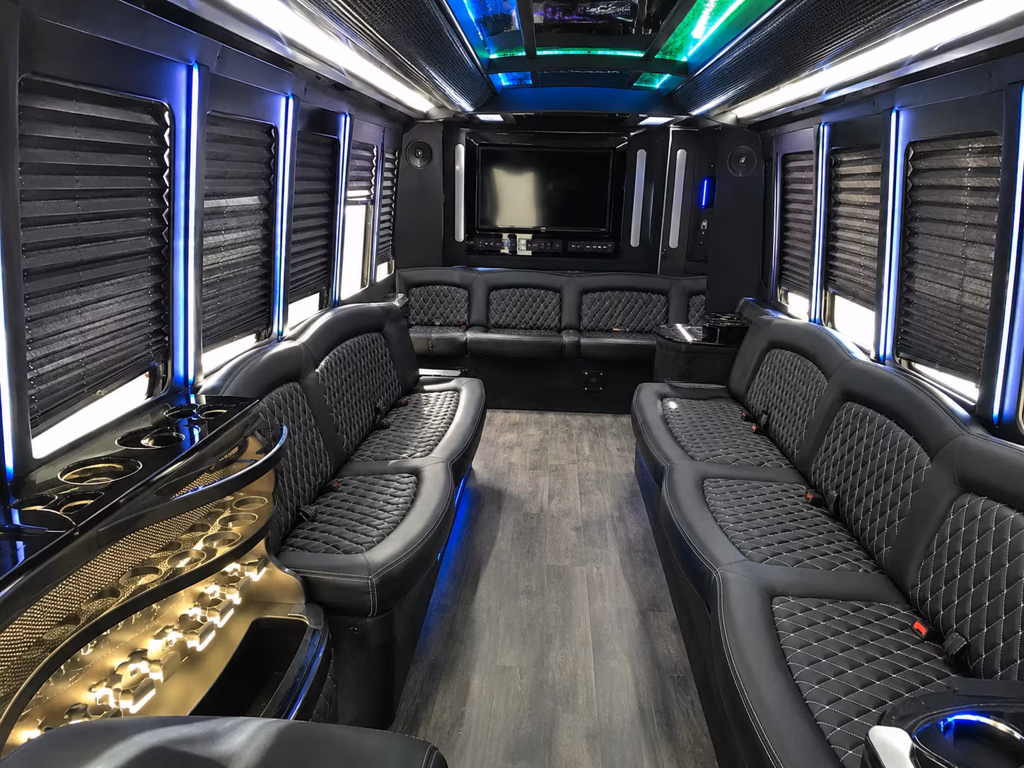 Denver Sporting Event Transportation party bus exterior