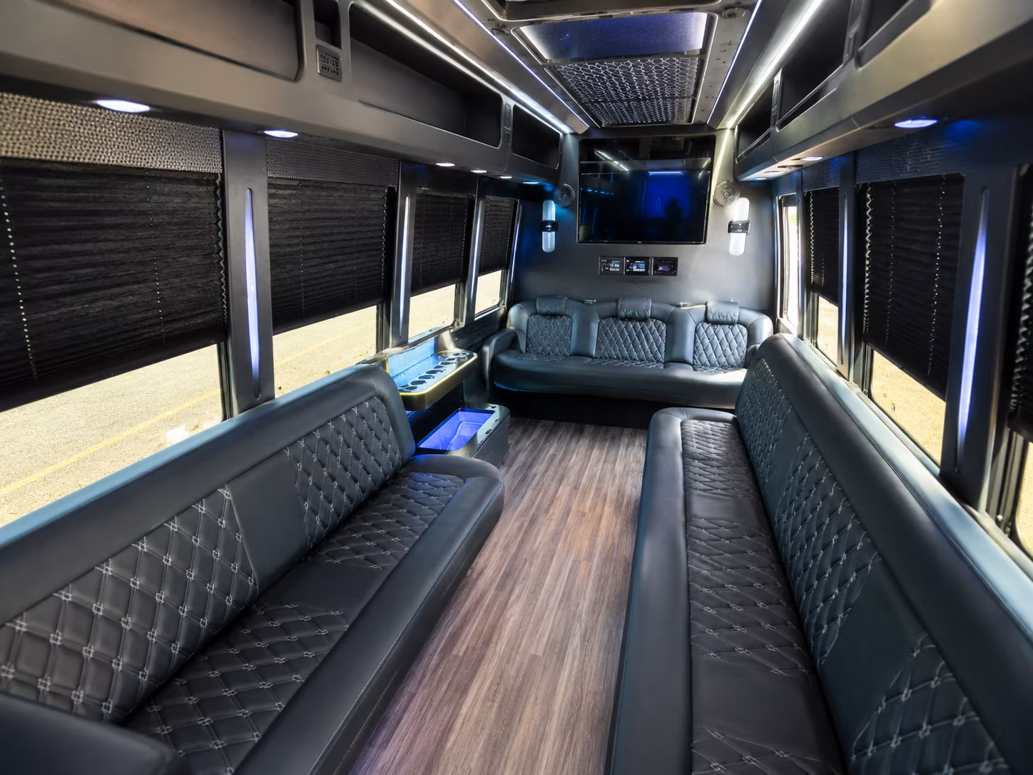 Denver Sporting Event Transportation party bus exterior